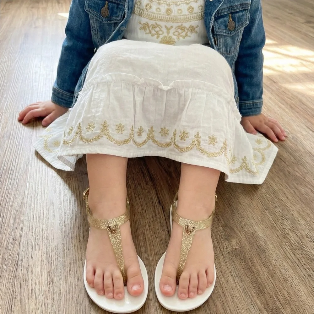 Kurt Geiger Glittering Gold Sandals Sz 13